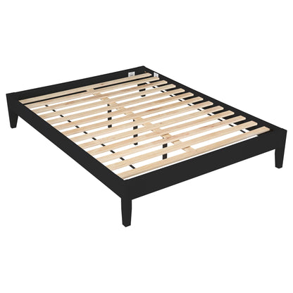 Ridgeview Queen storage panel bed in black with low-profile frame and wood slats on Tampa Home & Garden Store