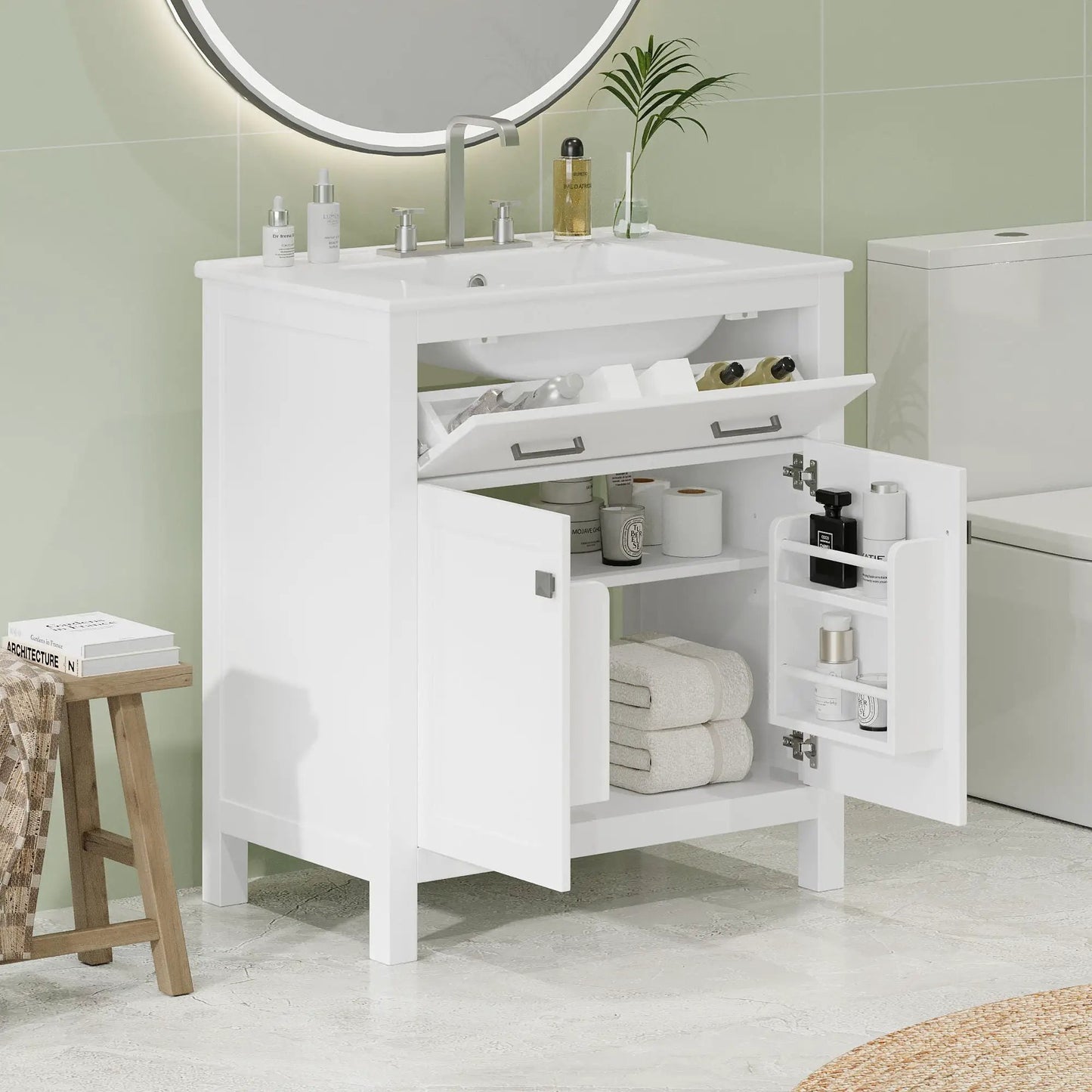 Bathroom Vanity Ceramic Sink and Soft Close Doors