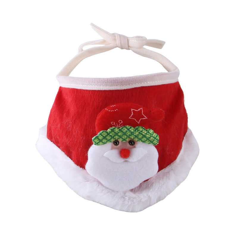 Pet Zen Christmas Santa cape for pets, red velvet with white fur trim and Santa face applique on Tampa Home & Garden Store
