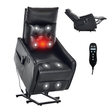 Black PU single motor lift recliner chair by HouseOfZazla with remote on Tampa Home & Garden Store