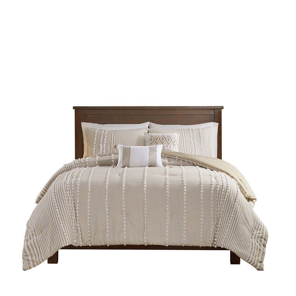 Full Queen Cotton Yarn Dyed Comforter Set