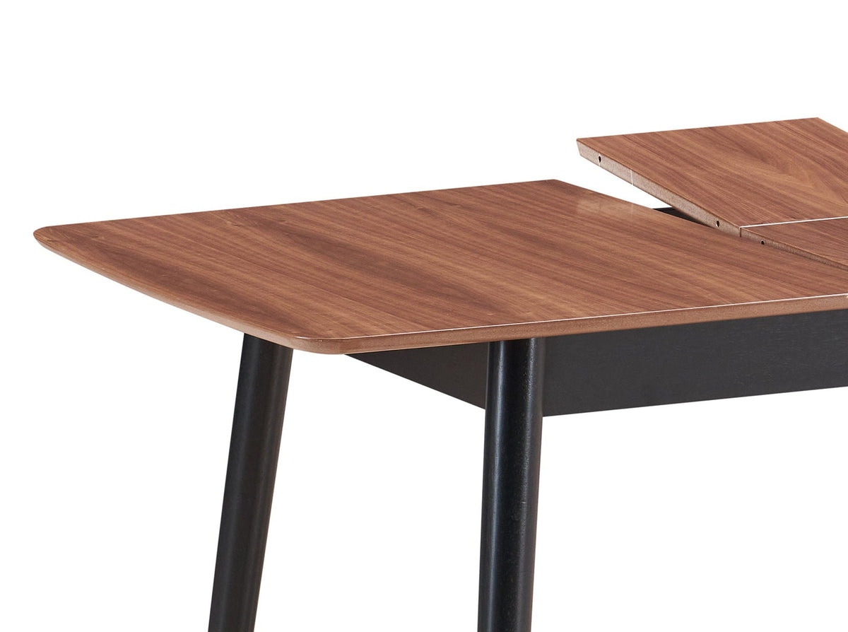Lanae Dining Table with Extension Butterfly Leaf by HouseOfZazla natural wood top black legs on Tampa Home & Garden Store
