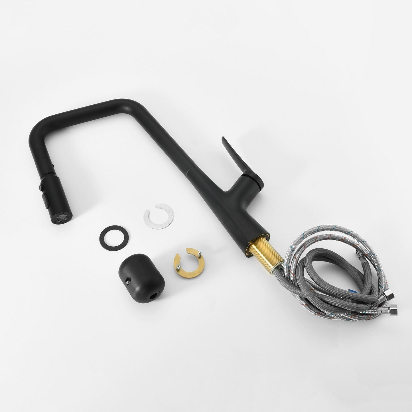 Professional matte-black kitchen faucet with 3-function 360 sprayer and 1-touch switching on Tampa Home & Garden Store