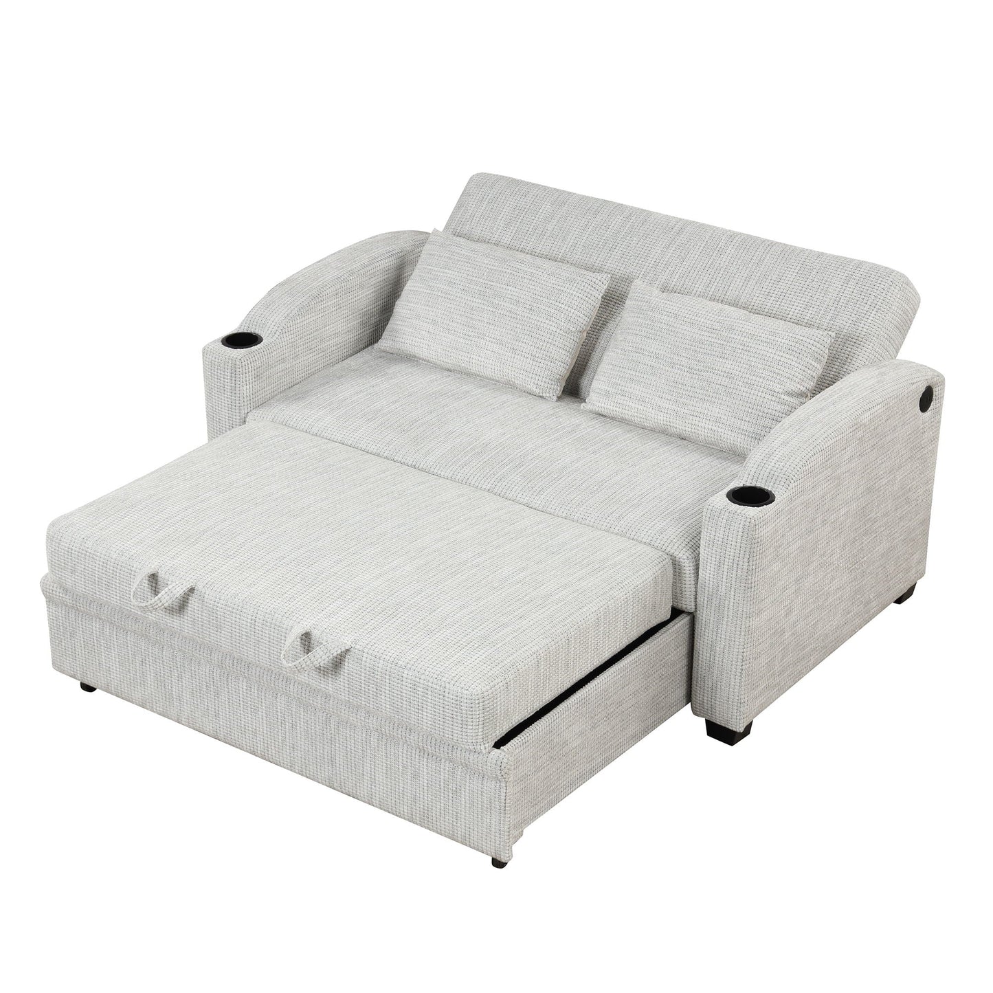 Convertible Sofa With Usb And Adjustable Backrest