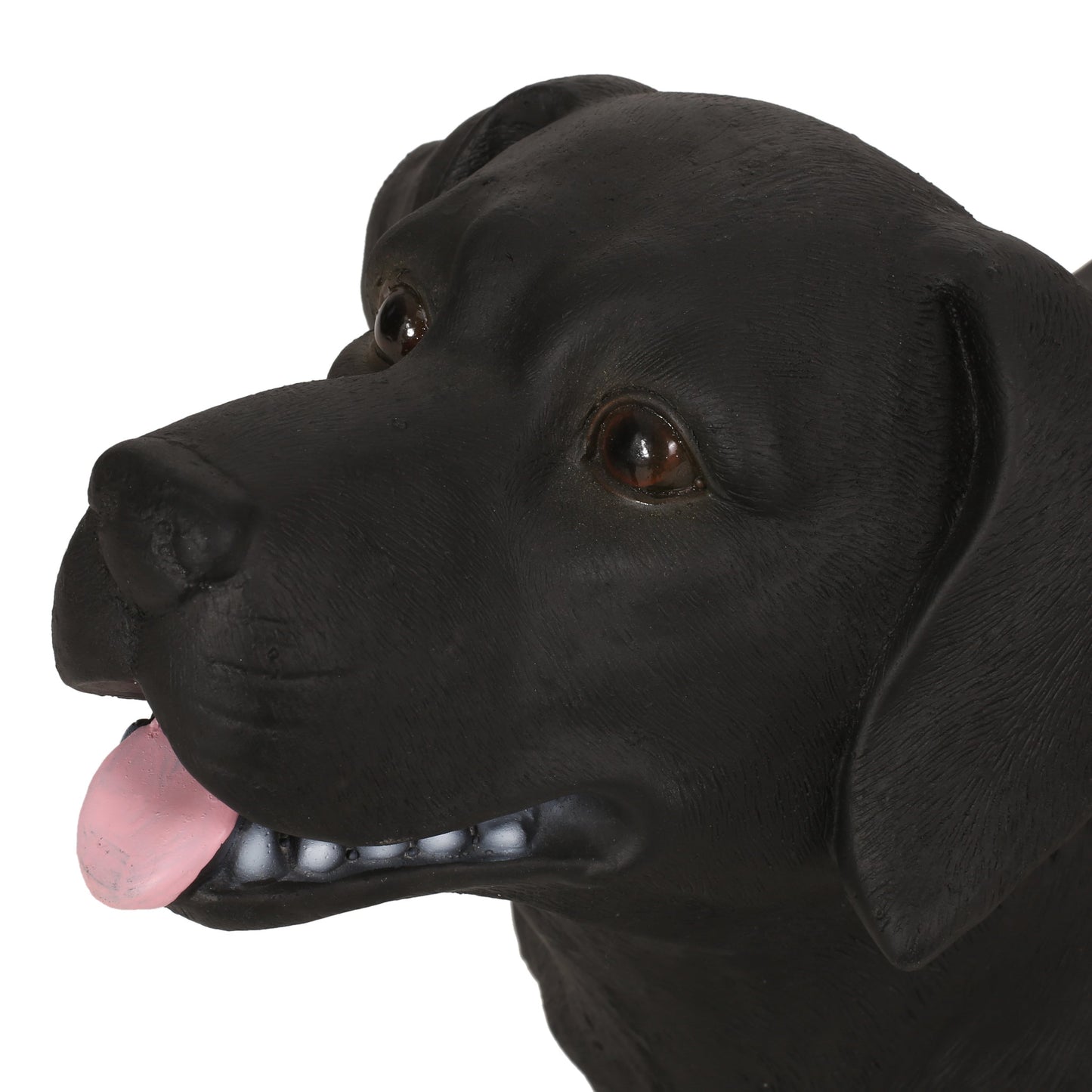 MGO Dog Bench Labrador head sculpture in matte black by HouseOfZazla on Tampa Home & Garden Store
