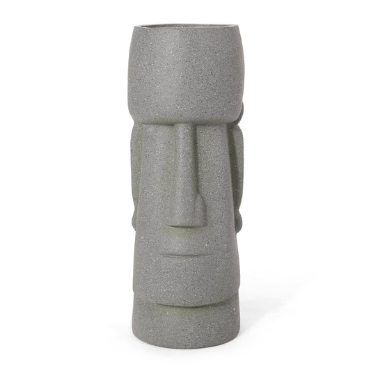 Flower planter speckled gray ceramic with ribbed texture by HouseOfZazla on Tampa Home & Garden Store
