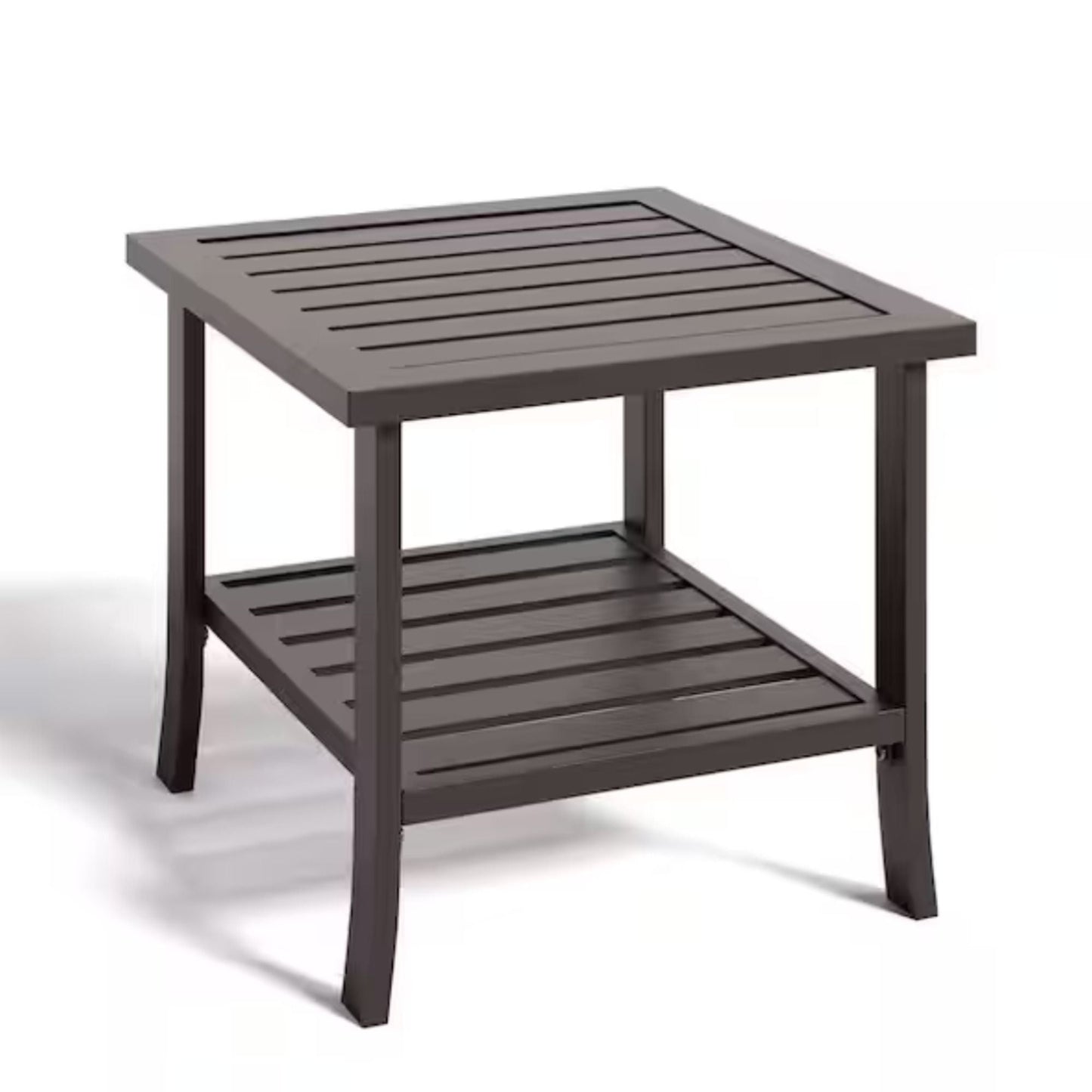 Square 2 Tier Rust Resistant Outdoor Side Table