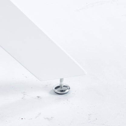 Modern Glass Dining Table with Metal Cross Legs