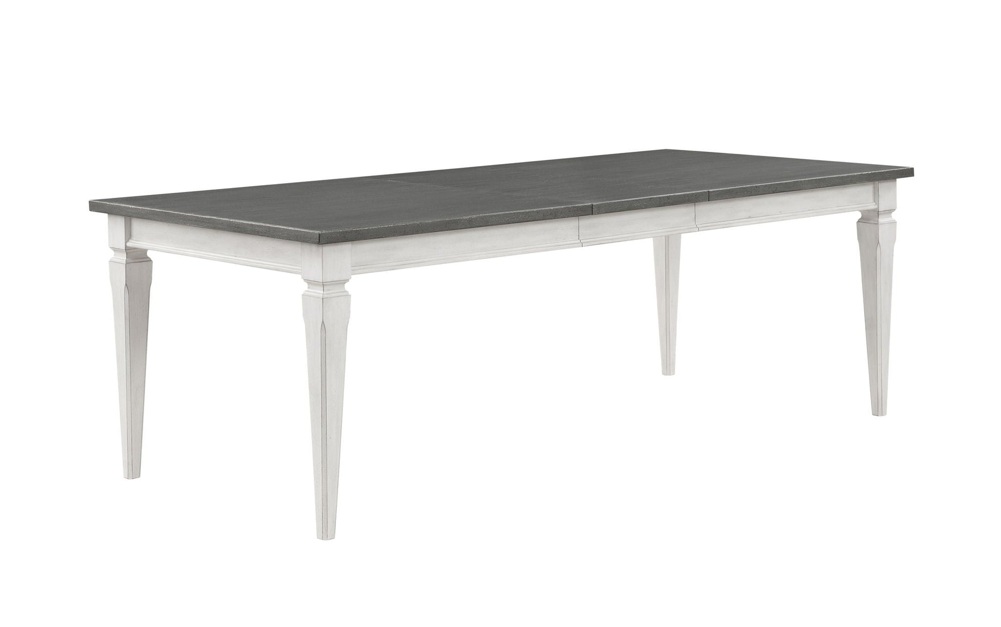Katia dining table with leaf, gray top and white base by HouseOfZazla on Tampa Home & Garden Store