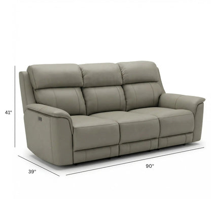 Oslo dual power reclining sofa by Unique Piece Furniture in gray leather on Tampa Home & Garden Store