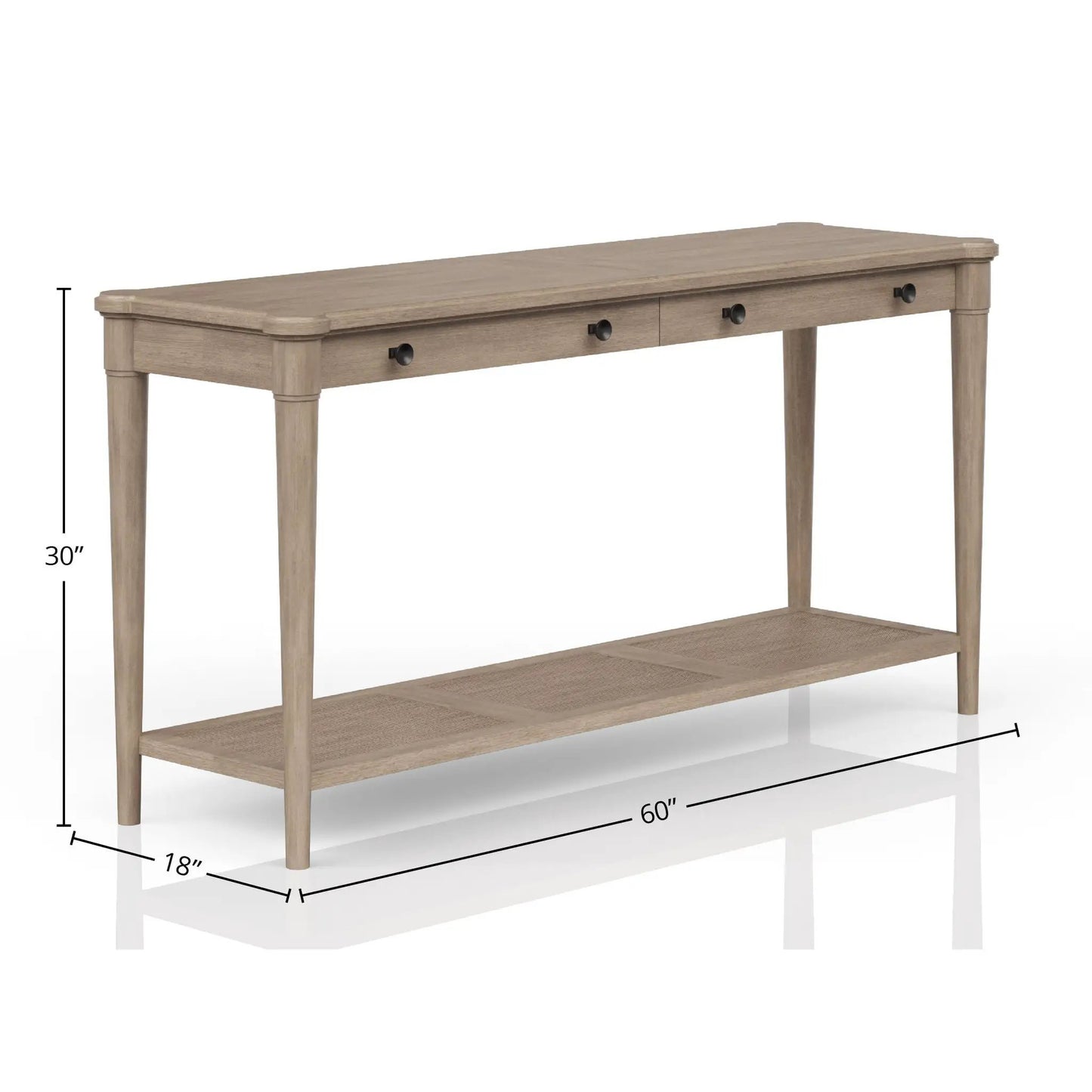 Sofa Table in Sand Finish with Two Drawers