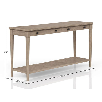 Sofa Table in Sand Finish with Two Drawers