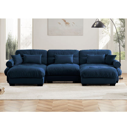 Oversized Modular Sofa with Movable Ottoman