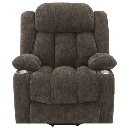 Beca power lift recliner with cupholders and USB charging in brown fabric by HouseOfZazla on Tampa Home & Garden Store