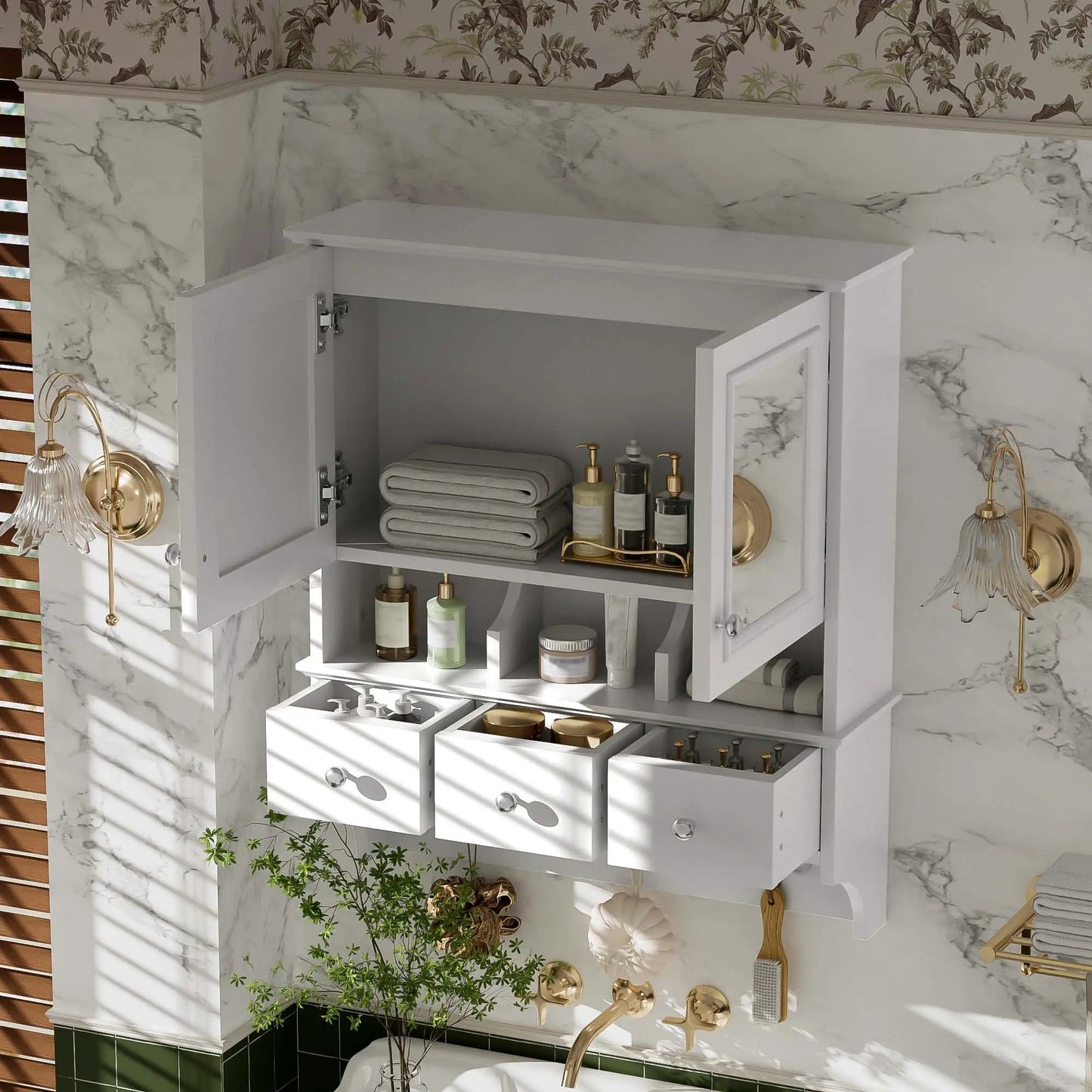 Modern Bathroom Mirror Cabinet With Drawers