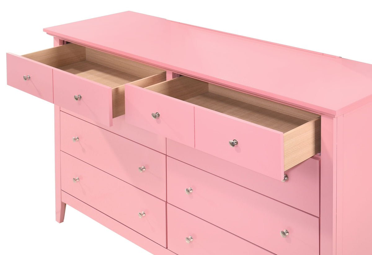 Elegant casual dresser pink finish by HouseOfZazla with lift-top storage and wood interior on Tampa Home & Garden Store