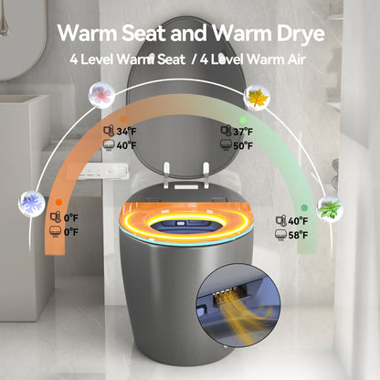 Smart Toilet with Ceramic Bidet, Matte Black, HouseOfZazla, top-down view on Tampa Home & Garden Store