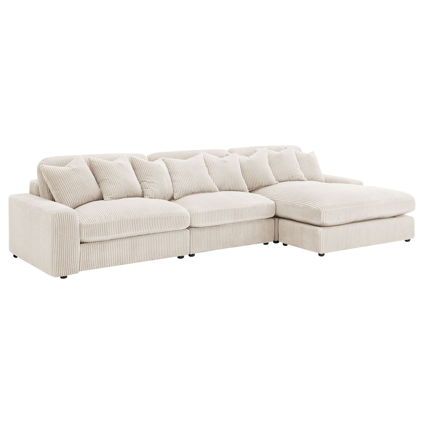 Cassidy sectional sofa with reversible cushions, beige corduroy, HouseOfZazla on Tampa Home & Garden Store