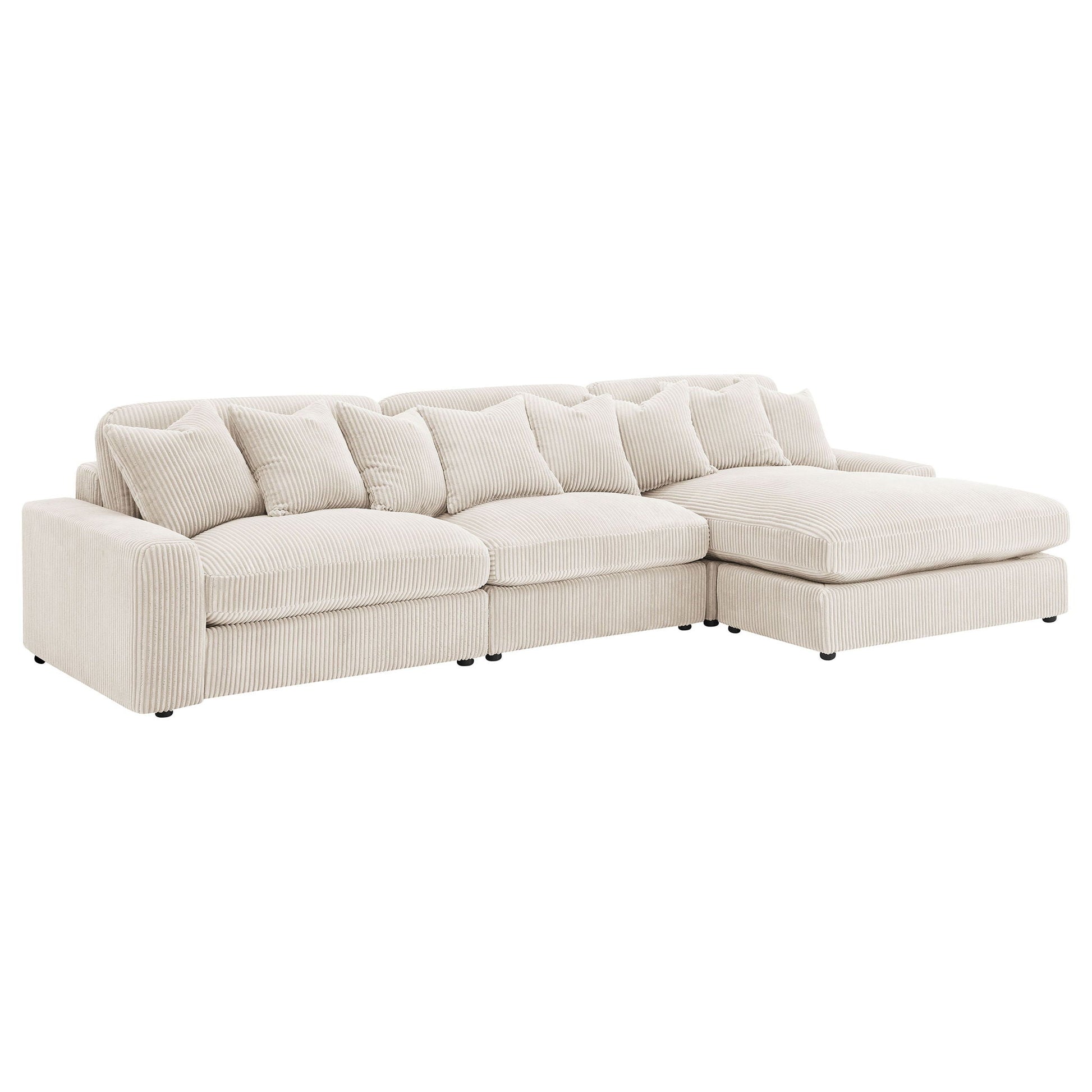 Cassidy sectional sofa with reversible cushions, beige corduroy, HouseOfZazla on Tampa Home & Garden Store
