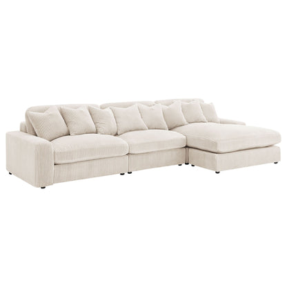 Cassidy sectional sofa with reversible cushions, beige corduroy, HouseOfZazla on Tampa Home & Garden Store