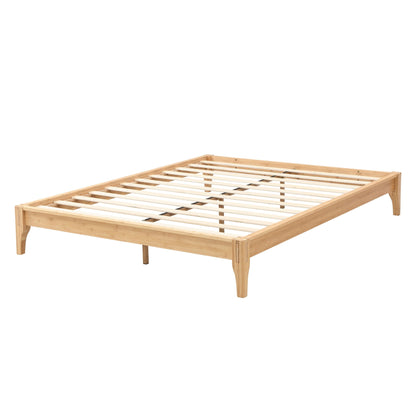 Solid Bamboo Platform Bed With Slat Support