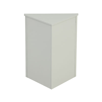 Triangle bathroom storage cabinet with adjustable shelves in light gray freestanding cabinet on Tampa Home & Garden Store