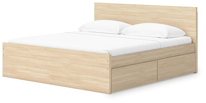 Onita panel platform bed in light oak with under-bed storage by Unique Piece Furniture on Tampa Home & Garden Store