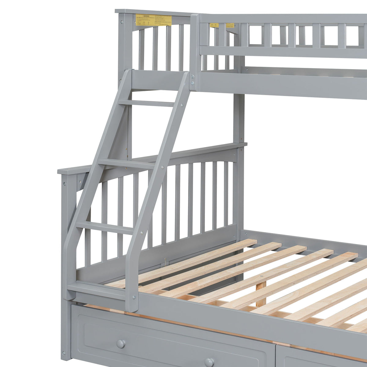 Bunk Bed With Drawers by HouseOfZazla, gray finish, ladder, under-bed storage on Tampa Home & Garden Store