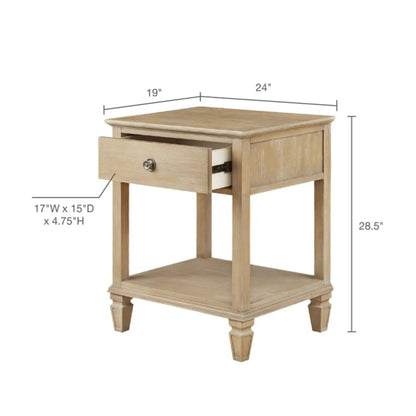 Victoria Bedside Table With Drawer and Shelf