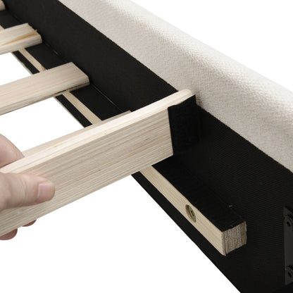Upholstered Platform Bed with Curved Headboard