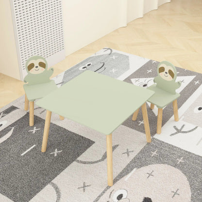 Sloth Themed Table and Chair Set with Two Chairs