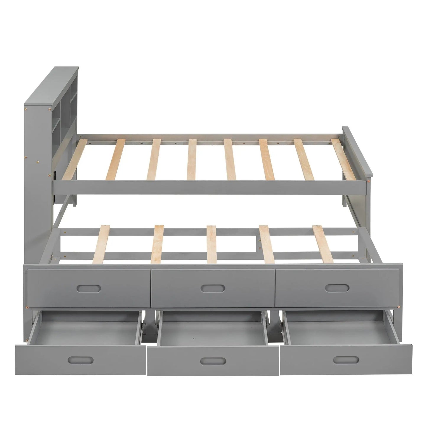 Platform Bed With Storage Headboard and USB