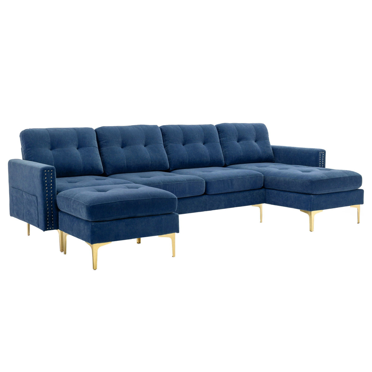 Modern Convertible Sectional Sofa and Ottoman