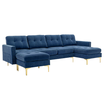 Modern Convertible Sectional Sofa and Ottoman