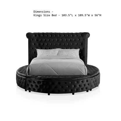 Glam Button Tufted Wingback Bed With USB Ports