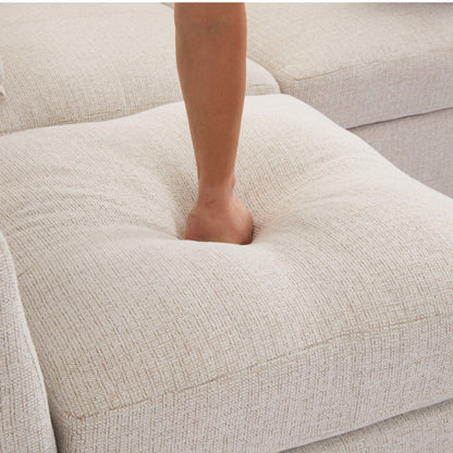 Sectional sofa modular U-shaped with ottoman and USB ports in beige fabric, 2-piece HouseOfZazla on Tampa Home & Garden Store