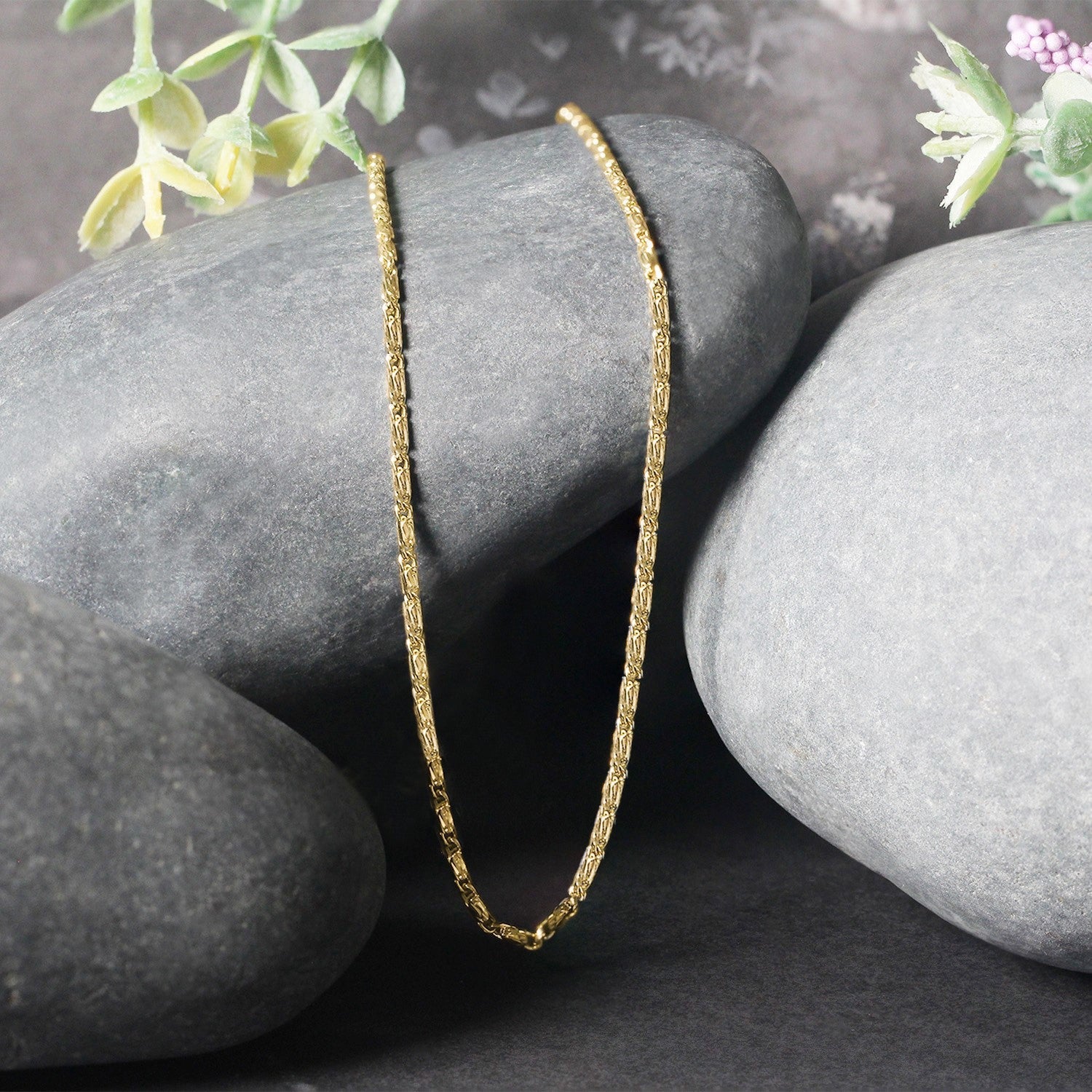 Diamond Cut Fancy Links Pendant Chain 14k yellow gold 1.5mm by Bids.com on Tampa Home & Garden Store
