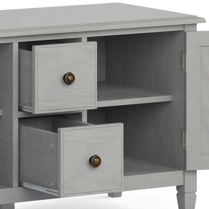 TV stand HouseOfZazla in gray solid wood with 2 drawers and cabinet door for wide storage on Tampa Home & Garden Store