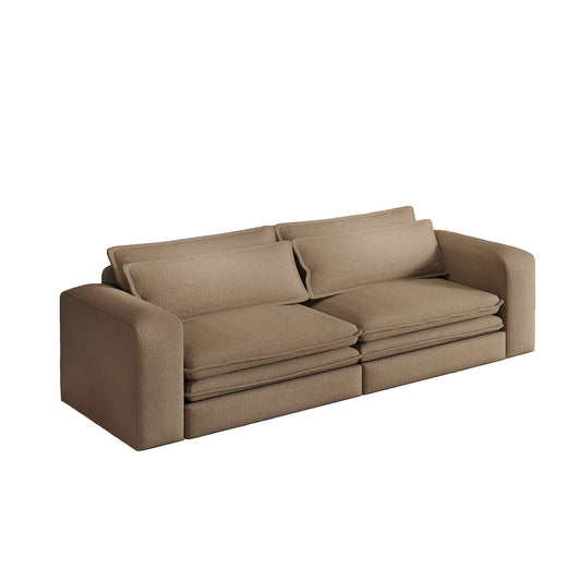 King size sleeper sofa bed camel fabric with 2 pillows and chaise lounge by HouseOfZazla on Tampa Home & Garden Store