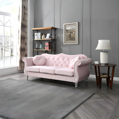 Hollywood Sofa with Glam Tufted Nailhead Trim