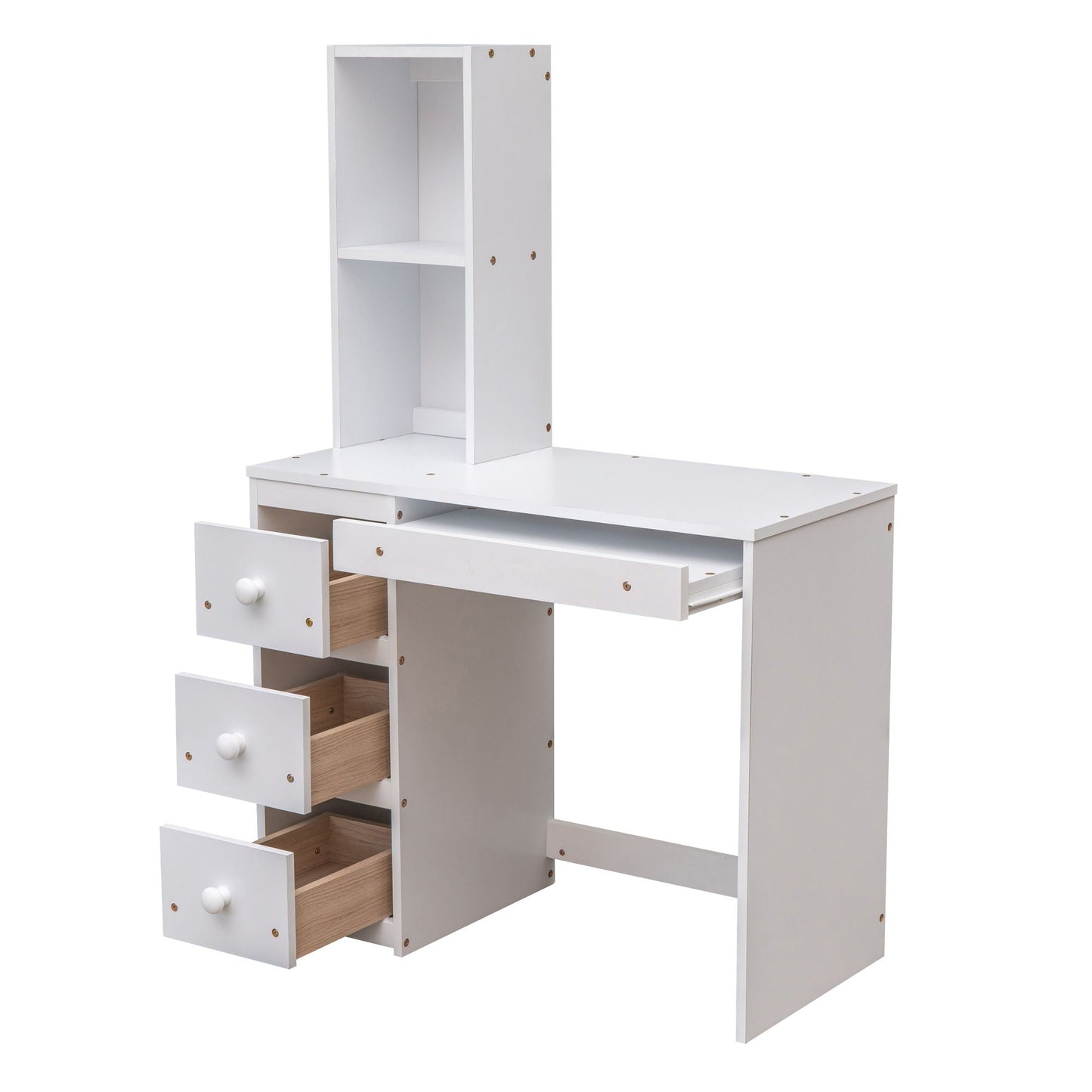 Loft bed with standalone bed, storage staircase, desk, shelves and drawers in white by HouseOfZazla on Tampa Home & Garden Store