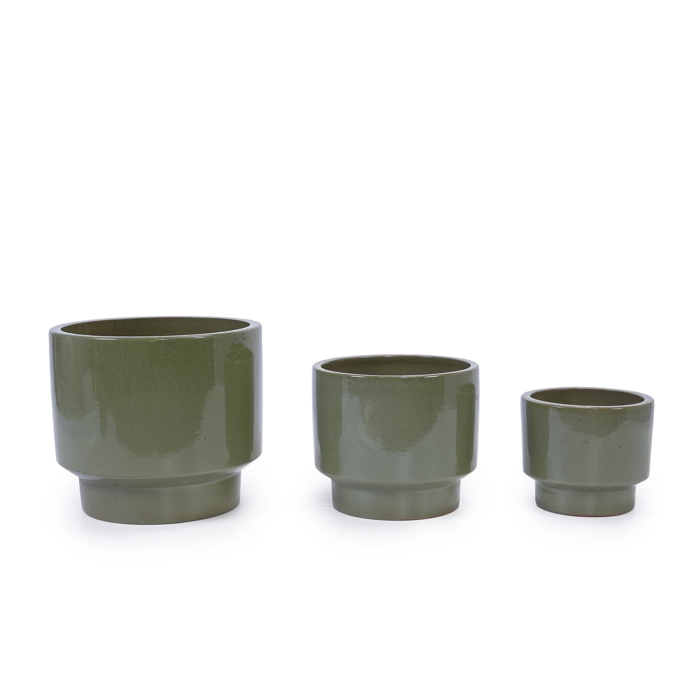 3-piece ceramic flowerpot set antique light green by HouseOfZazla planters on Tampa Home & Garden Store