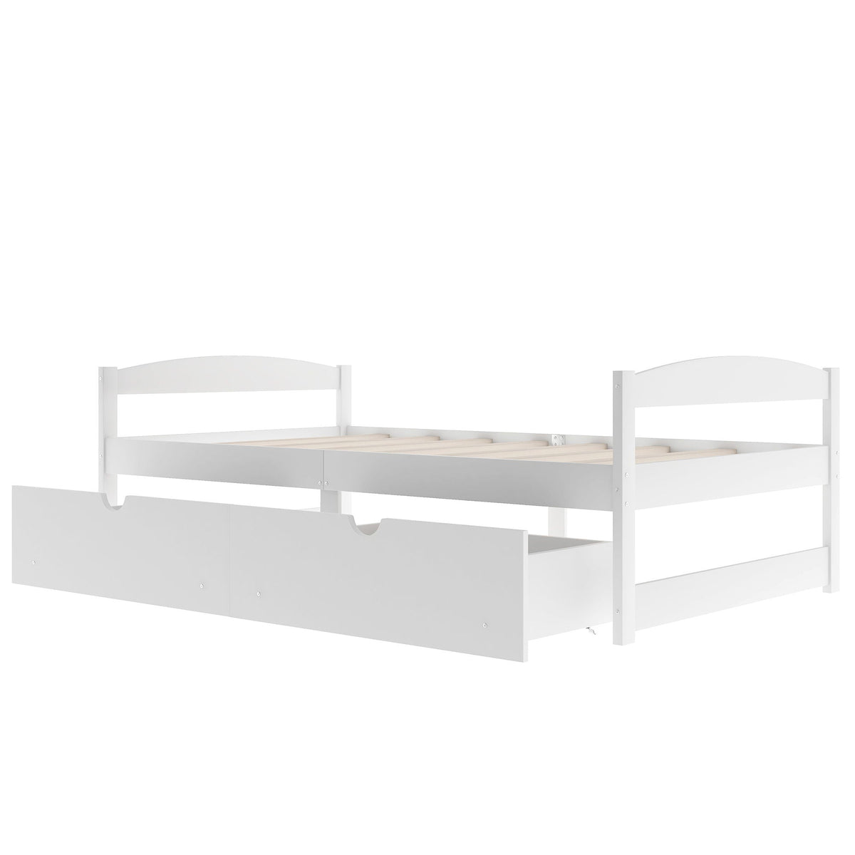 Platform bed with 2 drawers in white finish, storage frame by HouseOfZazla on Tampa Home & Garden Store
