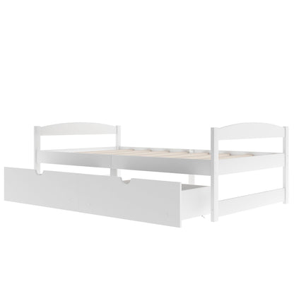 Platform bed with 2 drawers in white finish, storage frame by HouseOfZazla on Tampa Home & Garden Store
