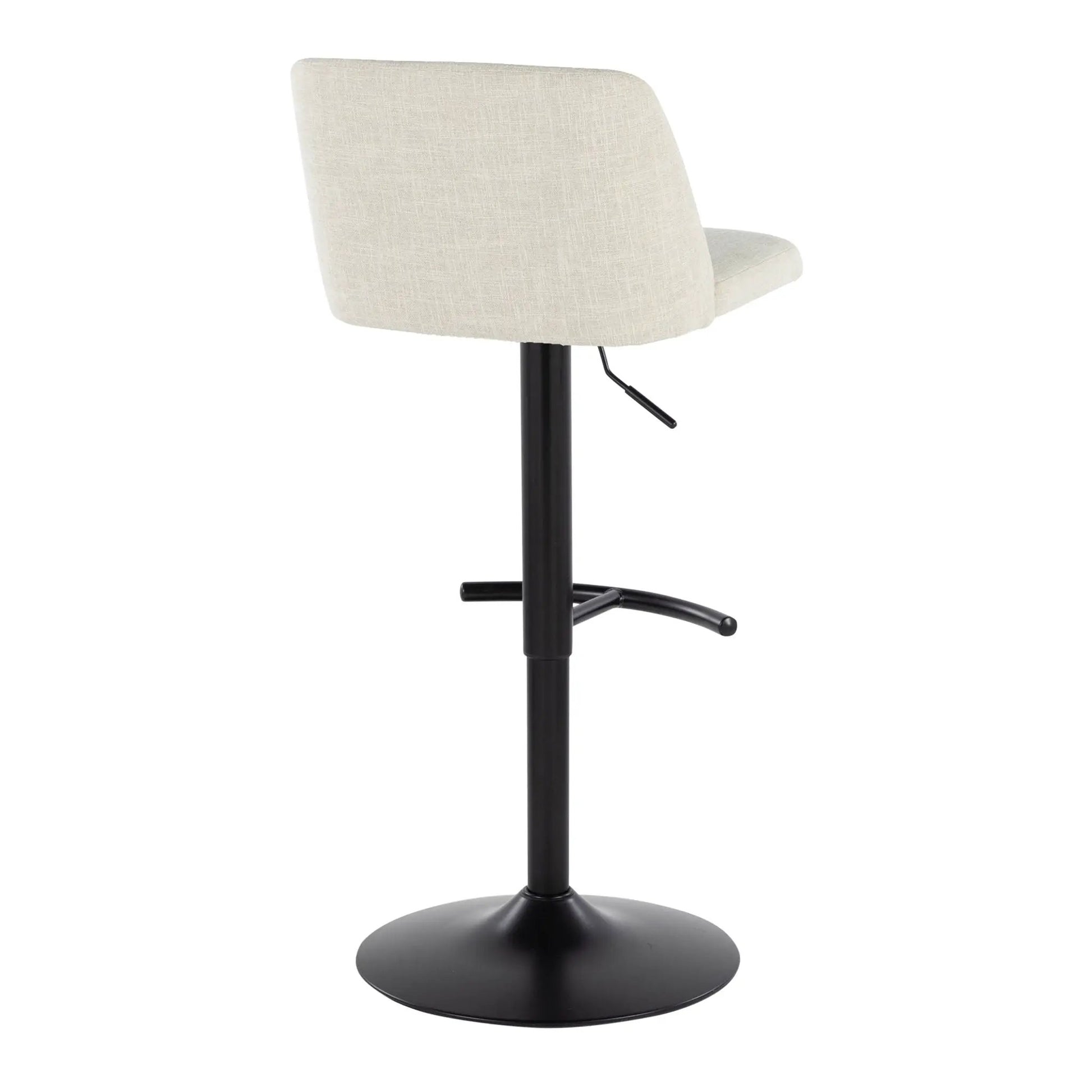 Toriano adjustable barstool set of 2 beige fabric rounded T footrest on Tampa Home & Garden Store