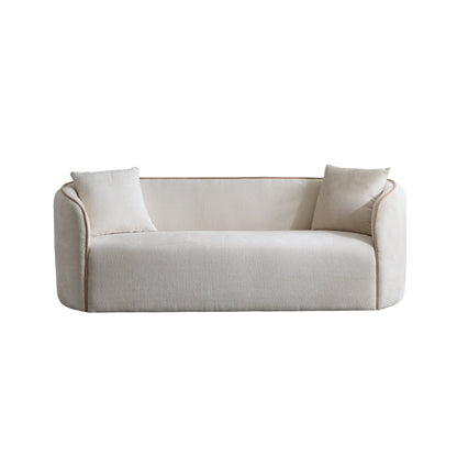 Coral Curved Boucle Sofa and Elegant Style