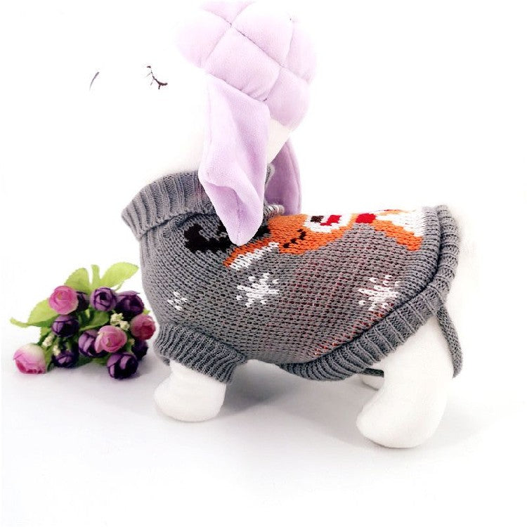 Christmas Maple Snowflake Turtleneck Knitted Sweater for dogs, Pet Zen gray knit on Tampa Home & Garden Store