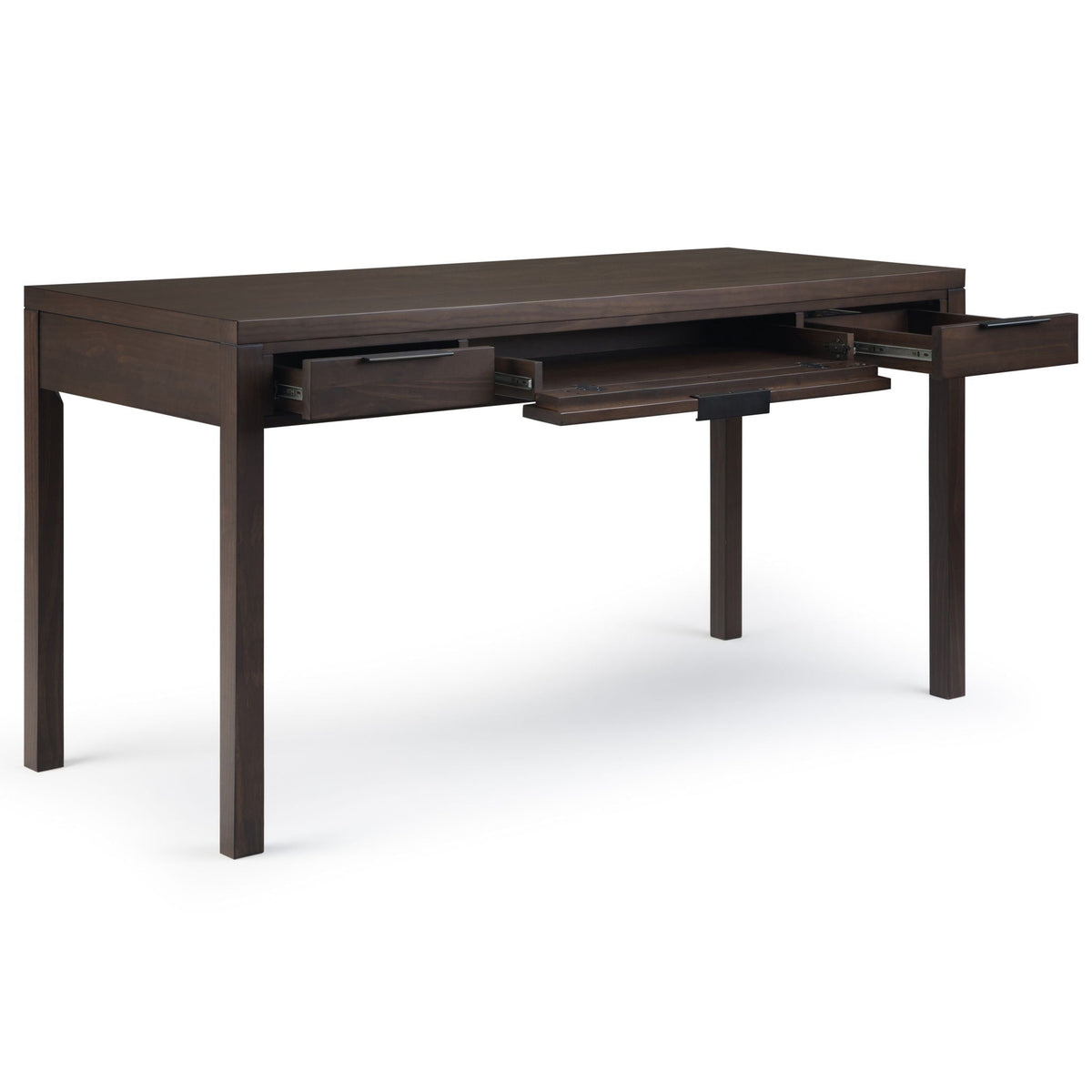 Handcrafted solid wood writing desk with multiple drawers in dark espresso finish on Tampa Home & Garden Store