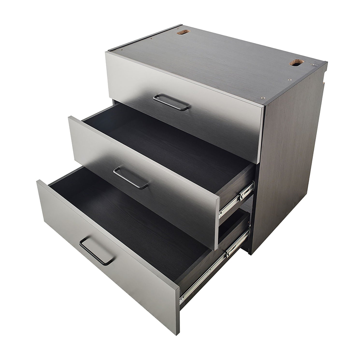 Astro Series wall-mounted drawer cabinet in metallic gray with soft-close drawers on Tampa Home & Garden Store