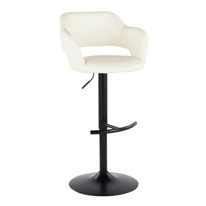 Margarite adjustable swivel barstool set of 2, white upholstery with black base by HouseOfZazla on Tampa Home & Garden Store